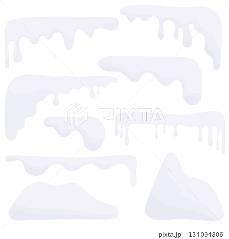 Snow caps and snowdrifts set Snow caps and snowdrifts set 134094806