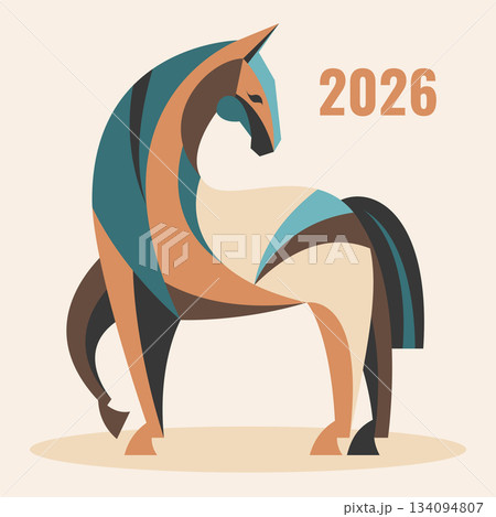 abstract horse poster 134094807