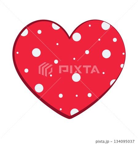 red heart with dots 134095037
