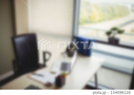 Empty chair and desk in modern office Empty chair and desk in modern office 134096126