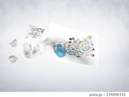 White paper in front of wall White paper in front of wall 134096142
