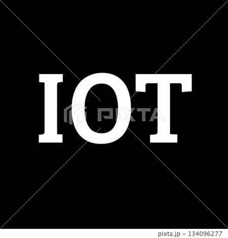 IOT text against black background IOT text against black background 134096277