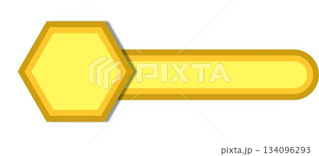 Composition of yellow shape on white background 134096293