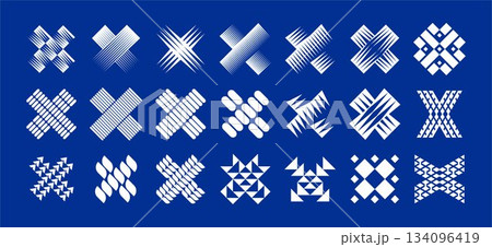 Decorative ornament abstract letter X logo set 134096419
