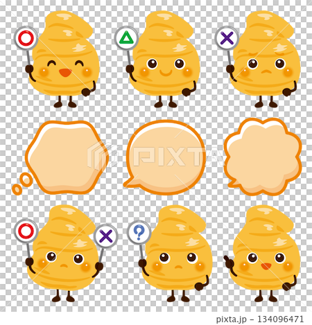 ○×△の札を持った生姜のキャラクター 134096471