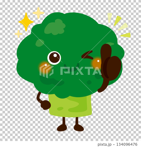 西蘭花角色插圖預示著好兆頭 西蘭花角色插圖預示著好兆頭 134096476