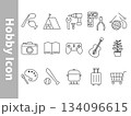 シンプルな趣味アイコンセット 134096615