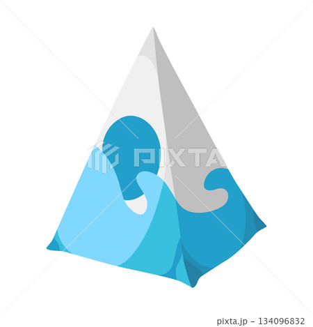 A pyramid shape with waves radiating from it set against a white background A pyramid shape with waves radiating from it set against a white background 134096832