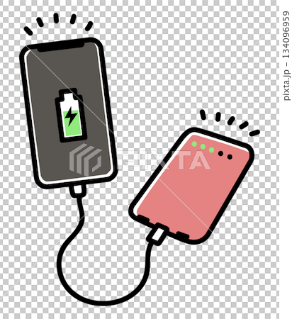 使用行動電源為智慧型手機充電_全彩 134096959