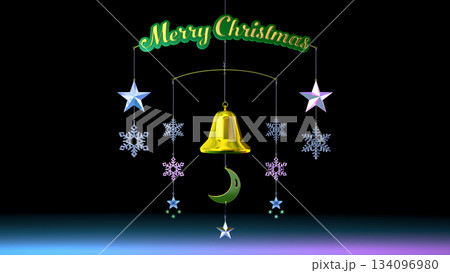 クリスマスのモビールをイメージした 3D画像 134096980