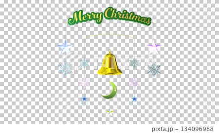 3D image of a Christmas mobile (PNG material) 134096988