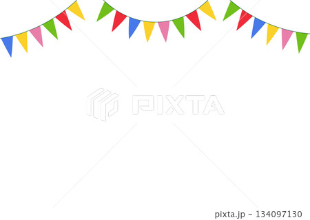 Colorful Party Bunting isolated on a transparent background 134097130