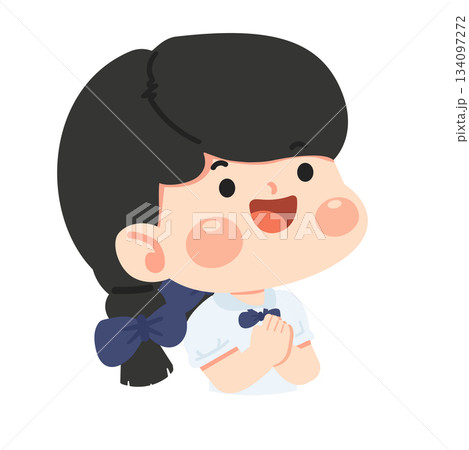 Illustration of Thai Student in Uniform 134097272