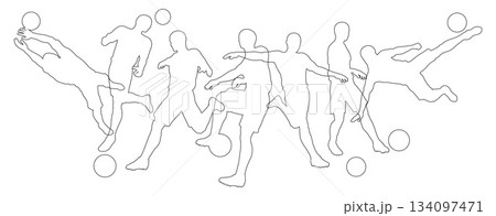 Soccer Football Players Silhouettes 134097471