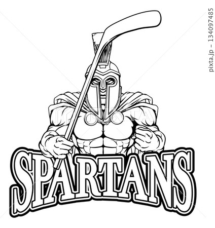 Spartan Man Ice Hockey Sports Team Mascot 134097485