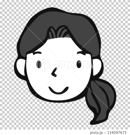 モノクロアイコン_人物・女性・母親・家族 134097675