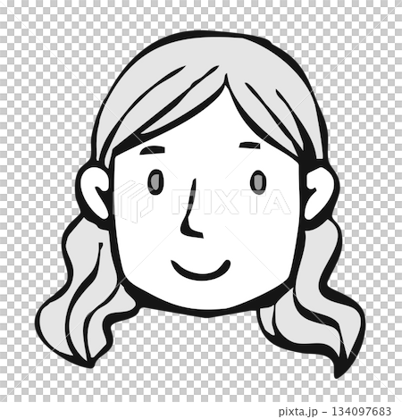 モノクロアイコン_人物・女性・外国人・国籍 モノクロアイコン_人物・女性・外国人・国籍 134097683