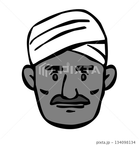 モノクロアイコン_人物・男性・外国人・国籍 134098134