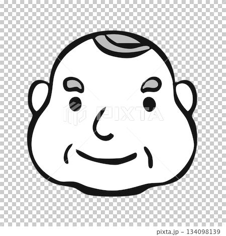 モノクロアイコン_人物・男性・年配・家族・老人 134098139