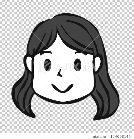 Monochrome icon_people, children, girls, older sister 134098140