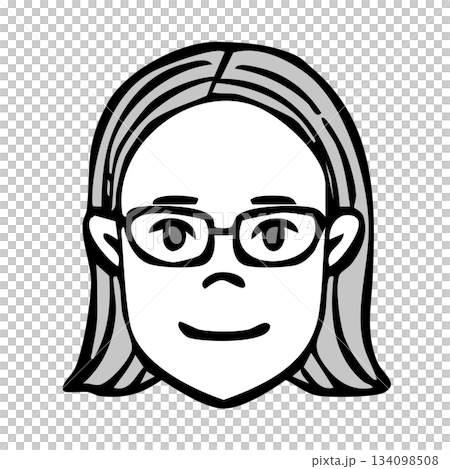 モノクロアイコン_人物・女性・外国人・国籍 134098508