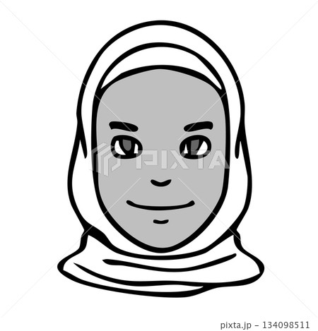 モノクロアイコン_人物・女性・外国人・国籍 134098511