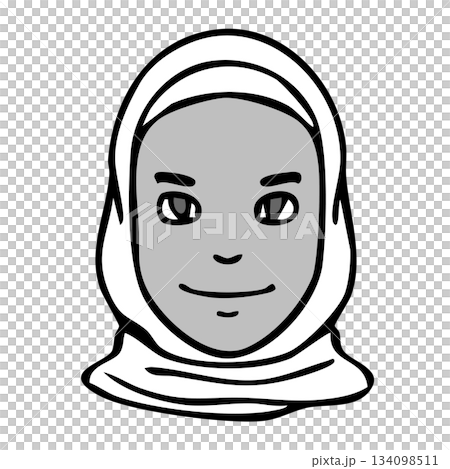 モノクロアイコン_人物・女性・外国人・国籍 134098511