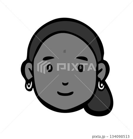 モノクロアイコン_人物・女性・外国人・国籍 モノクロアイコン_人物・女性・外国人・国籍 134098513