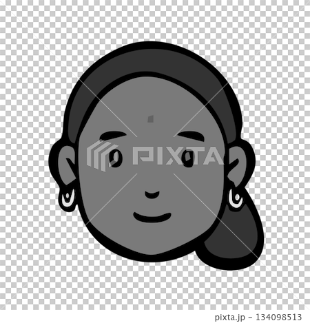 モノクロアイコン_人物・女性・外国人・国籍 モノクロアイコン_人物・女性・外国人・国籍 134098513