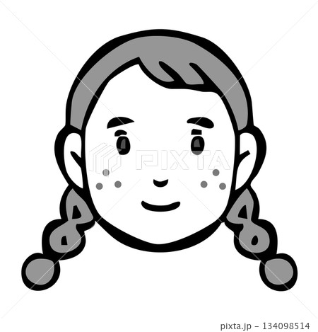 モノクロアイコン_人物・女の子・外国人・国籍 モノクロアイコン_人物・女の子・外国人・国籍 134098514