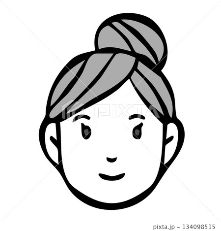 モノクロアイコン_人物・女性・外国人・国籍 134098515