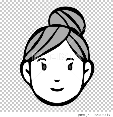 モノクロアイコン_人物・女性・外国人・国籍 134098515