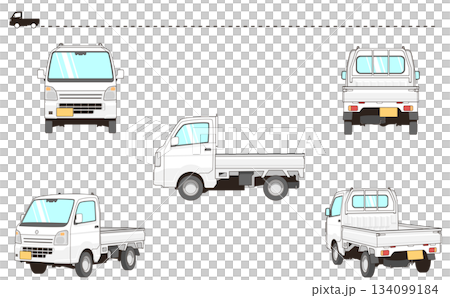 White light truck vector illustration set White light truck vector illustration set 134099184