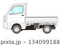 白い軽トラックのベクター素材イラスト 134099188