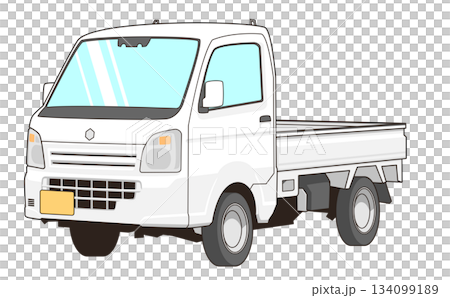 白色輕型卡車向量素材插圖 134099189
