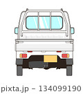 白い軽トラックのベクター素材イラスト 134099190