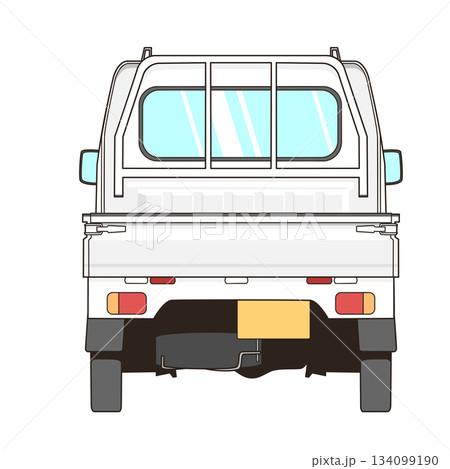 白い軽トラックのベクター素材イラスト 134099190