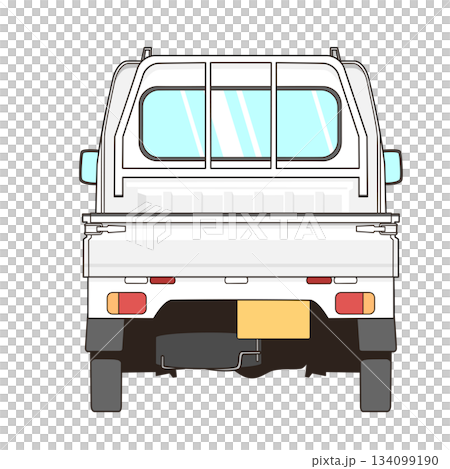 白い軽トラックのベクター素材イラスト 134099190