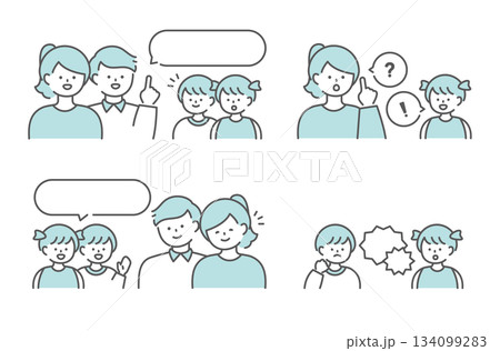 家族の会話とコミュニケーションセット 134099283