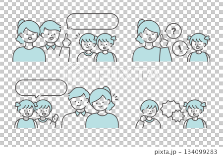 家族の会話とコミュニケーションセット 134099283