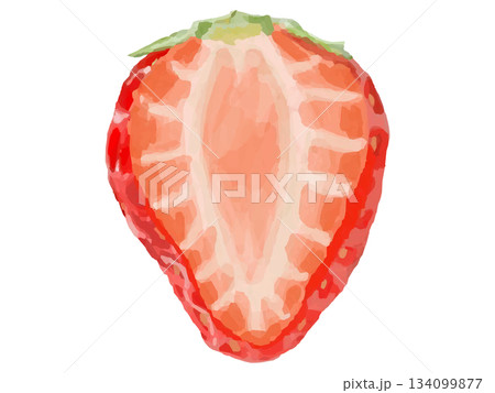 いちごのイラスト(半分カット) 134099877