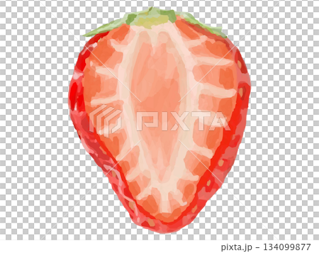いちごのイラスト(半分カット) 134099877