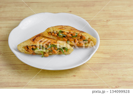 納豆の油揚げ詰め焼き 134099928