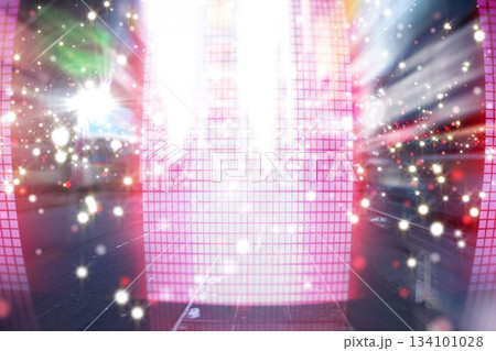 Glittering screen in urban setting Glittering screen in urban setting 134101028