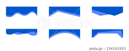 Header website divider modern bottom section, border template, curve wavy separator Abstract banner cover collection.  134101933