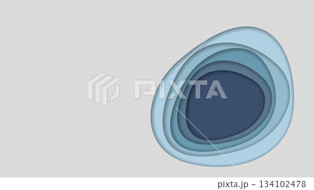Bond paper texture gray color background with abstract 3d frame water drop shape paper cut style overlapping in layers 134102478