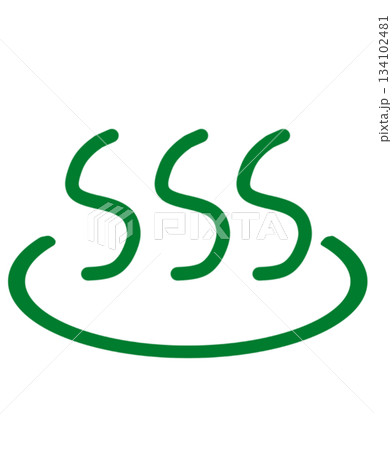 温泉マークの緑アイコン 温泉マークの緑アイコン 134102481