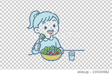 女孩在吃沙拉 女孩在吃沙拉 134103062