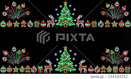 クリスマスイルミネーションの模様 134103252