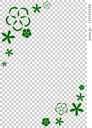 兩種類型的綠色花框 134103448